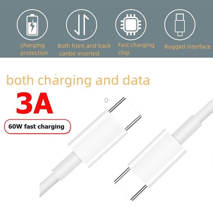 XJ-97 60W 3A USB-C / Type-C to Type-C Fast Charging Data Cable, Cable Length:1m