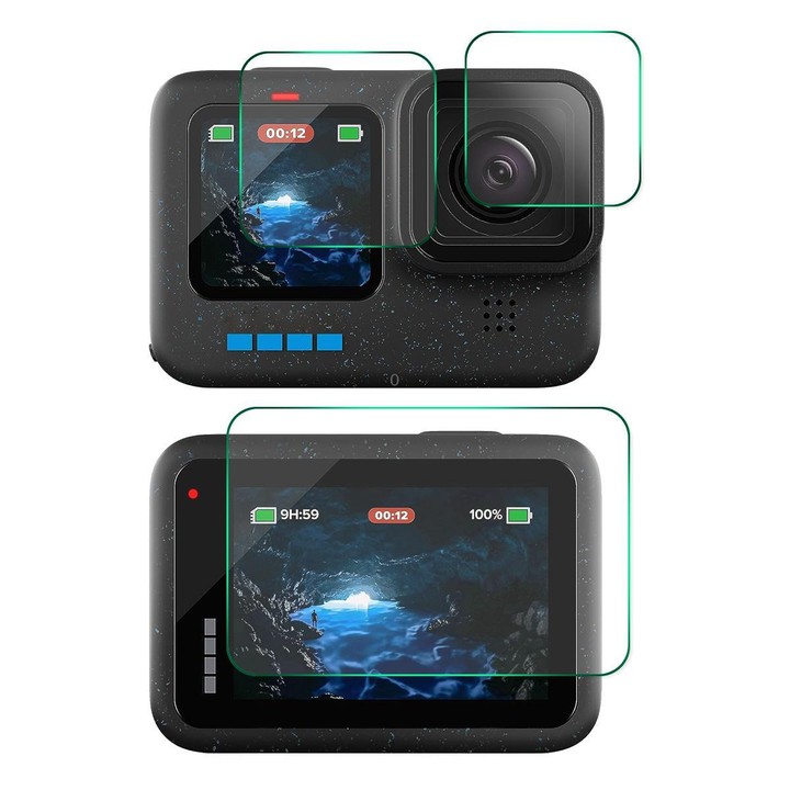 For GoPro HERO12 Black ENKAY Hat-Prince 9H 0.2mm High Alumina-silicon Front ＆ Back Camera Tempered Glass Film