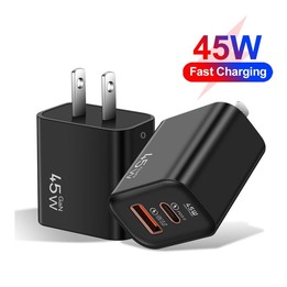 45PQ 45W PD25W + QC3.0 20W USB Fully Compatible Super Fast Charger, US Plug(White)