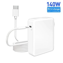 PD3.1 140W USB-C PD Laptop Power Adapter + 2m 5A USB-C to USB-C Data Cable UK Plug