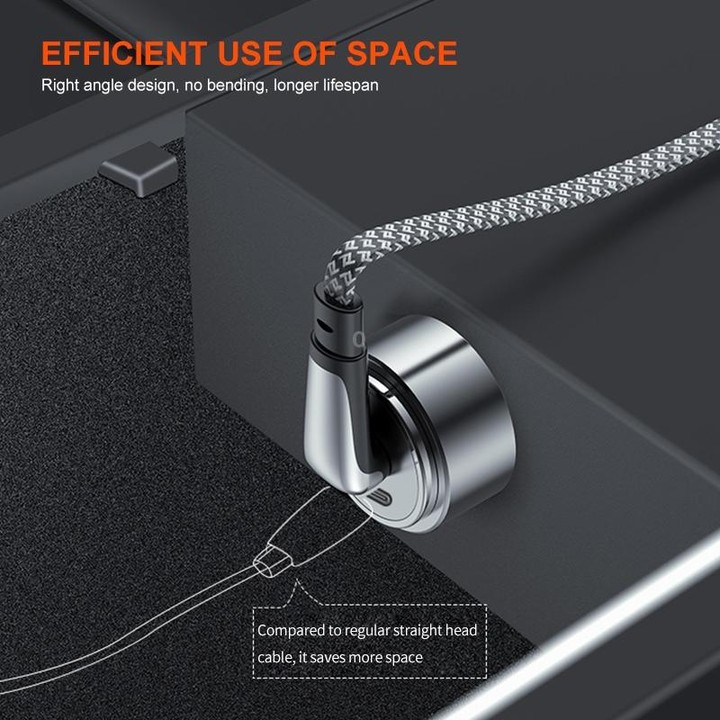 ENKAY PD65W Elbow Type-C to Type-C Fast Charging Data Braid Cable with Indicator Light, Length:0.5m