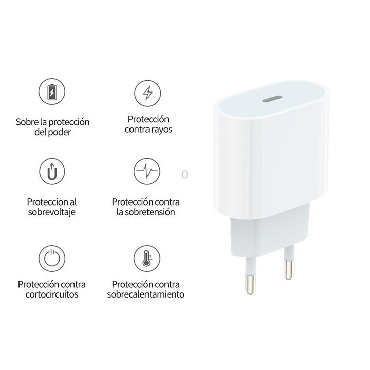 PD35W USB-C / Type-C Port Charger with 1m Type-C to Type-C Data Cable, EU Plug