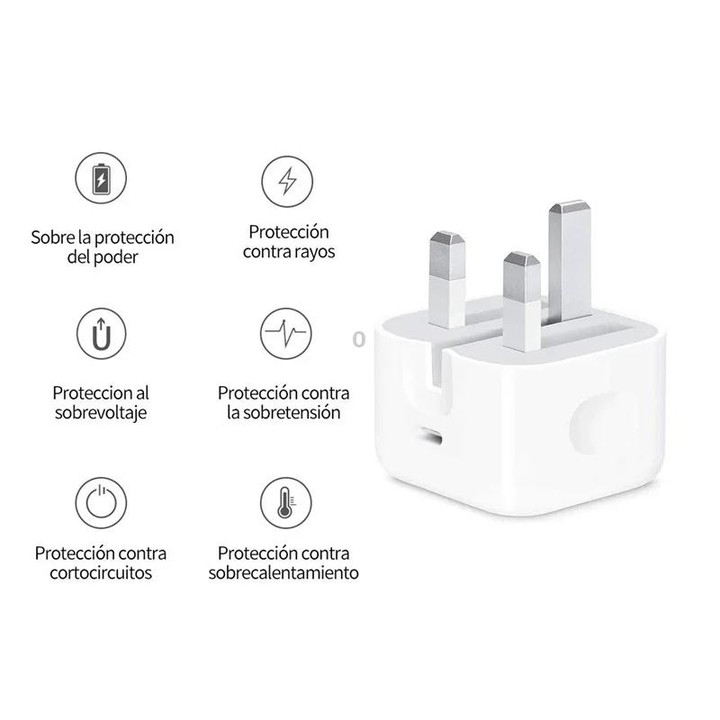PD35W USB-C / Type-C Port Charger with 1m Type-C to Type-C Data Cable, UK Plug