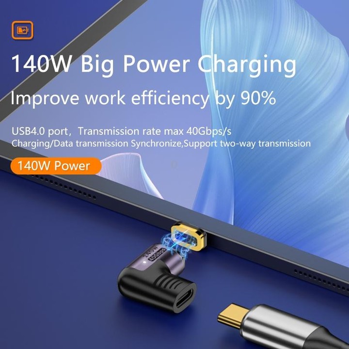 140W 5A USB 4.0 USB-C / Type-C to Type-C 40Gbps Data OTG Magnetic Adapter, Spec:Straight Head