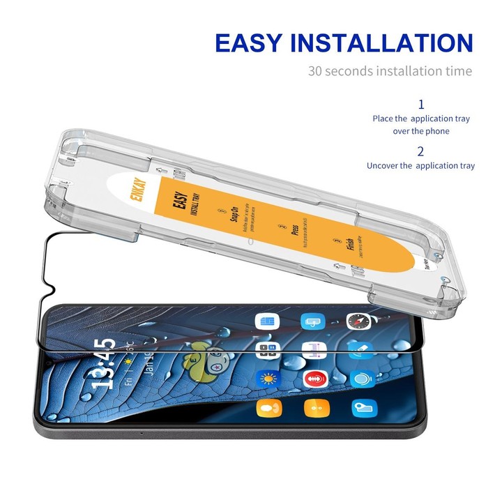 For Samsung Galaxy A22 5G ENKAY Easy Install High Alumina Silicon Full Glass Film