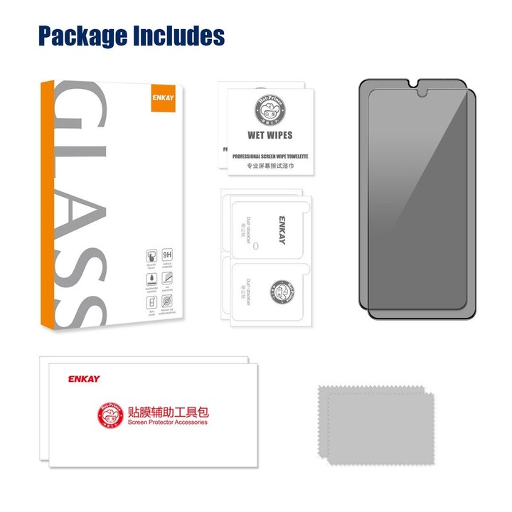 For Samsung Galaxy A05 / A05s 2pcs ENKAY Hat-Prince 360 Degree Anti-peeping Privacy Full Screen Tempered Glass Film