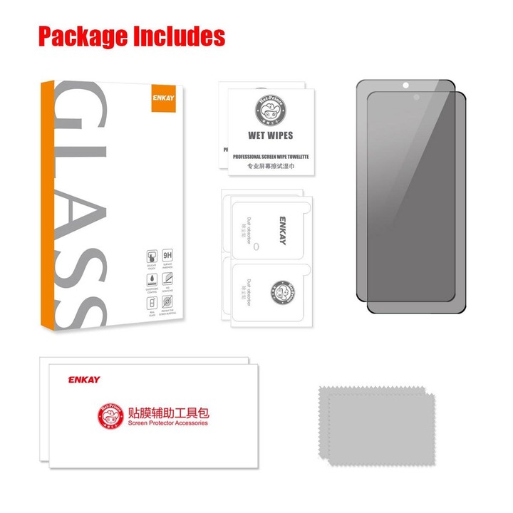 For Samsung Galaxy S23 FE 5G 2pcs ENKAY Hat-Prince 360 Degree Anti-peeping Privacy Full Screen Tempered Glass Film