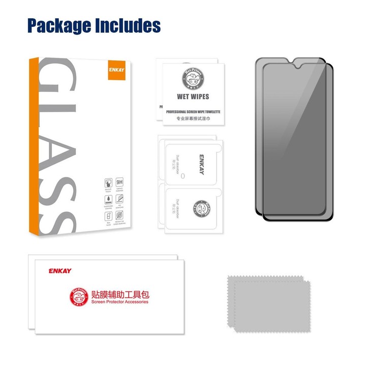 For Samsung Galaxy A24 5G 2pcs ENKAY Hat-Prince 360 Degree Anti-peeping Privacy Full Screen Tempered Glass Film