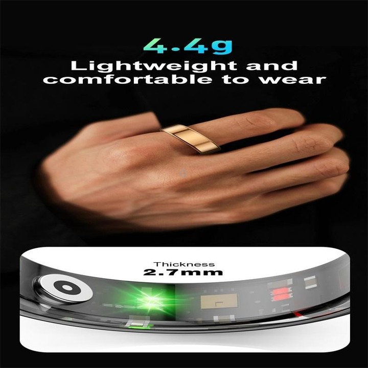 R02 SIZE 8 Smart Ring, Support Heart Rate / Blood Oxygen / Sleep Monitoring / Multiple Sports Modes(Black)