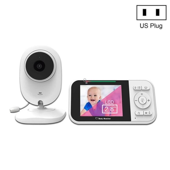 Temperature Detection 2 Way Voice Baby Security Video Camera 2.8-inch LCD Baby Monitor(US Plug)