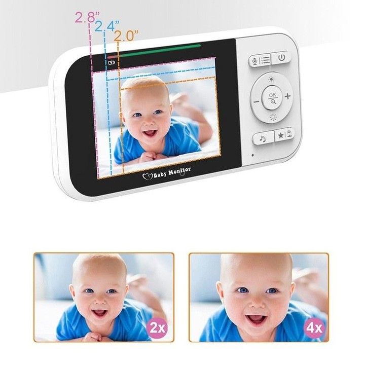 Temperature Detection 2 Way Voice Baby Security Video Camera 2.8-inch LCD Baby Monitor(EU Plug)
