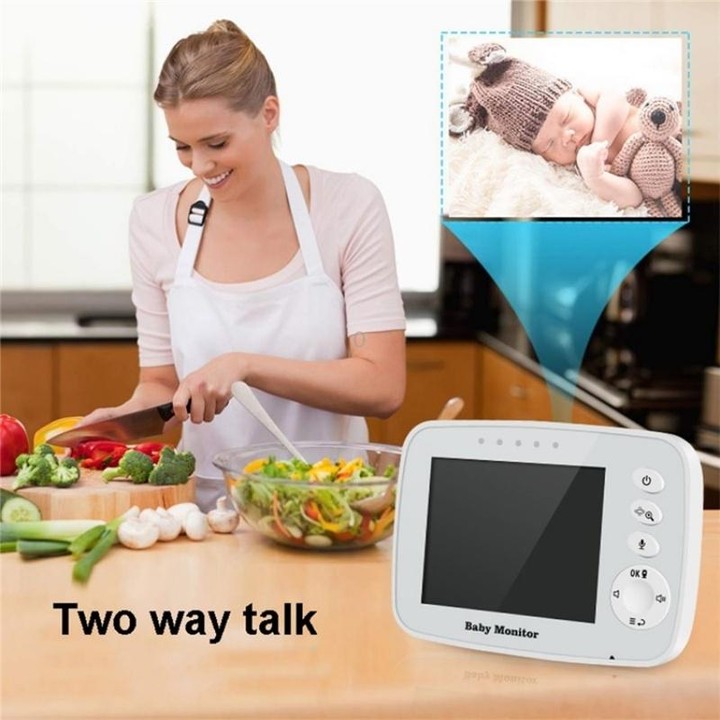 SM32PTA Two-Way Audio Night Vision Surveillance Camera 3.5 inch Baby Monitor(US Plug)