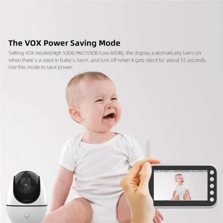 ABM200 Support Two-Way Voice Temperature Display 4.5-inch Video Baby Monitor Music Player(AU Plug)
