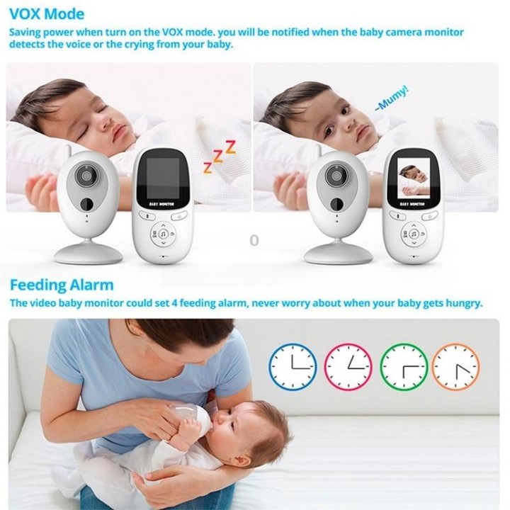 R306 Room Temperature Monitor Intercom Camera 2.0-inch Night Vision Wireless Baby Monitor(UK Plug)