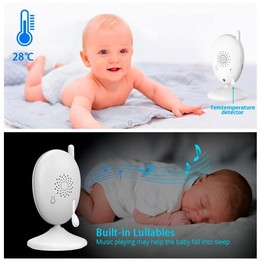 R306 Room Temperature Monitor Intercom Camera 2.0-inch Night Vision Wireless Baby Monitor(UK Plug)