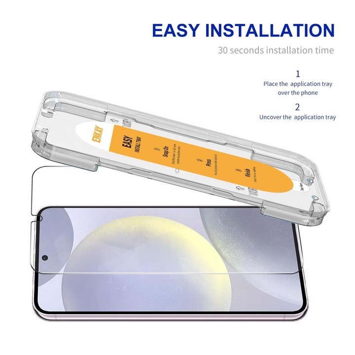 For Samsung Galaxy S24+ 5G ENKAY Easy Install 0.18mm High Alumina Silicon Full Glass Film, Support Ultrasonic Unlock