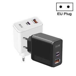 QC5.0 USB / PD25W Type-C Super Fast Charging Full Protocol Phone Charger, EU Plug(White)