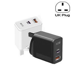 QC5.0 USB / PD25W Type-C Super Fast Charging Full Protocol Phone Charger, UK Plug(Black)