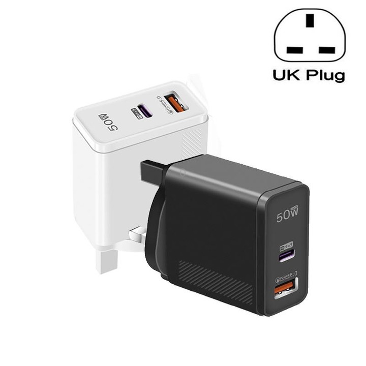 QC5.0 USB / PD25W Type-C Super Fast Charging Full Protocol Phone Charger, UK Plug(Black)