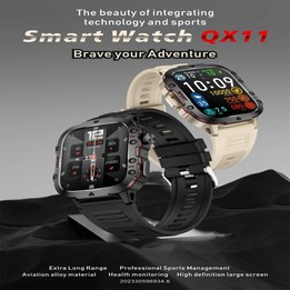 QX11 1.96 inch Color Screen Smart Watch Silicone Strap Support Bluetooth Call(Black)