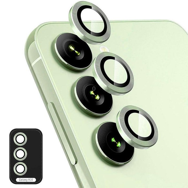 For Samsung Galaxy A16 5G ENKAY Hat-Prince 9H Rear Camera Lens Aluminium Alloy Tempered Glass Film(Lemon Green)