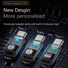 Type-C Male to Type-C Female 240W Data Transmission Charging Converter Adapter