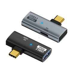 USB-C / Type-C Male to Type-C + USB3.2 Female 10Gbps Data OTG Converter PD 100W Charging Adapter(Black)