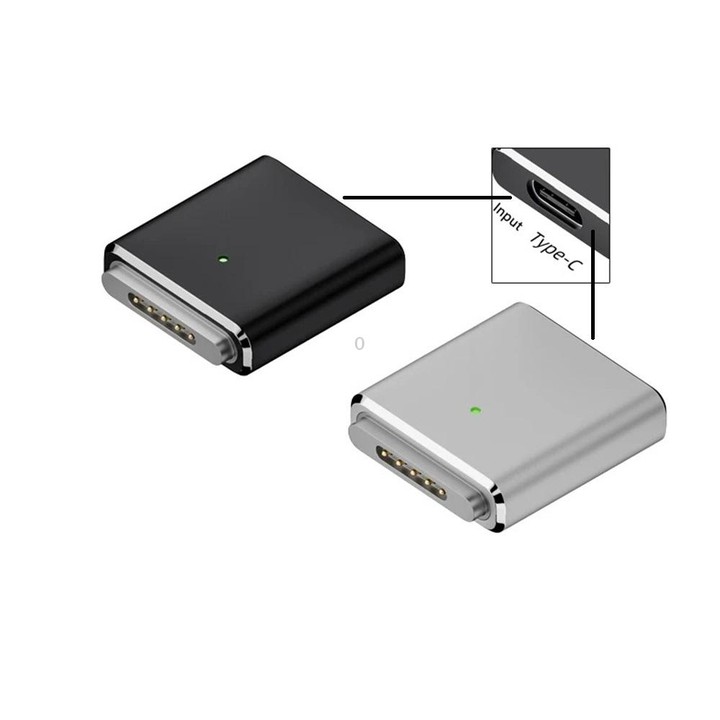 PD100W MagSafe 3 to Type-C Female Magnetic Charging Adapter for MacBook(Silver)