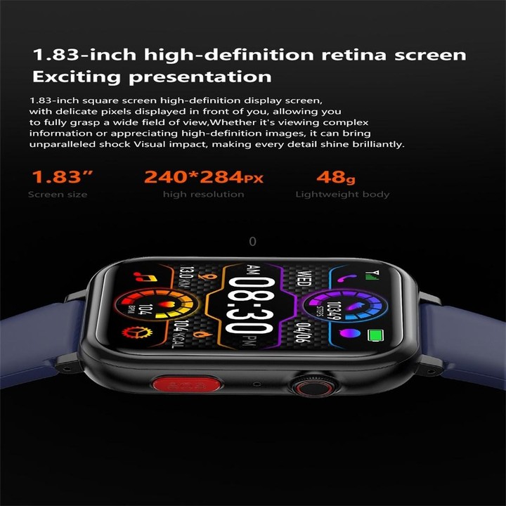 G18 1.83 inch Color Screen Smart Watch Silicone Strap, Support Noninvasive Blood Sugar / Uric Acid(Black)