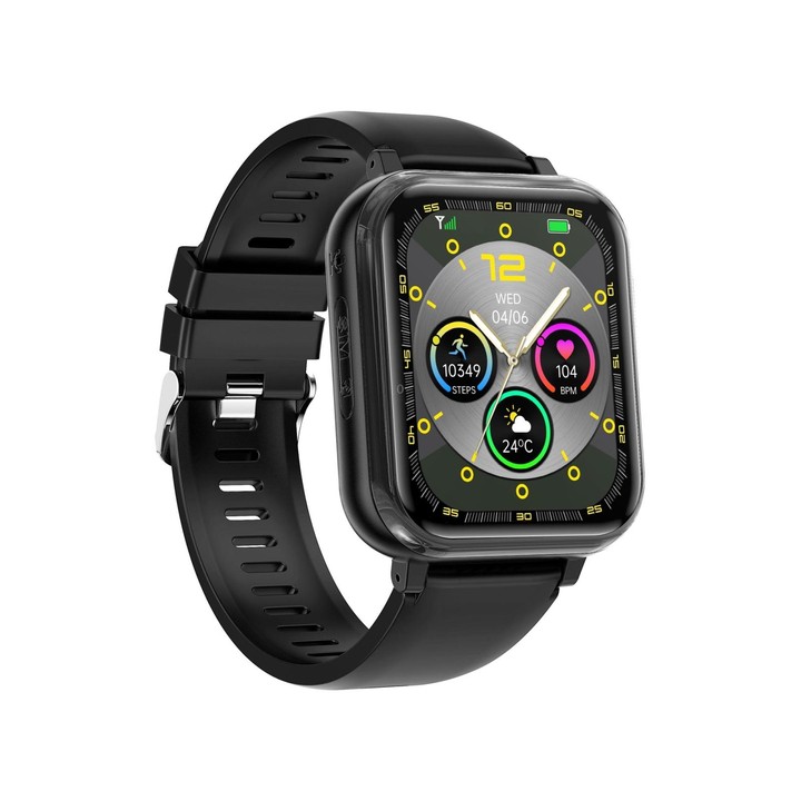 G18 1.83 inch Color Screen Smart Watch Silicone Strap, Support Noninvasive Blood Sugar / Uric Acid(Black)