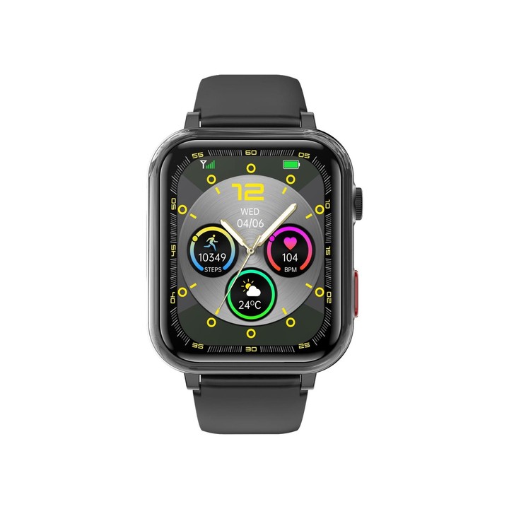 G18 1.83 inch Color Screen Smart Watch Silicone Strap, Support Noninvasive Blood Sugar / Uric Acid(Black)