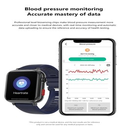 G18 1.83 inch Color Screen Smart Watch Silicone Strap, Support Noninvasive Blood Sugar / Uric Acid(Blue)