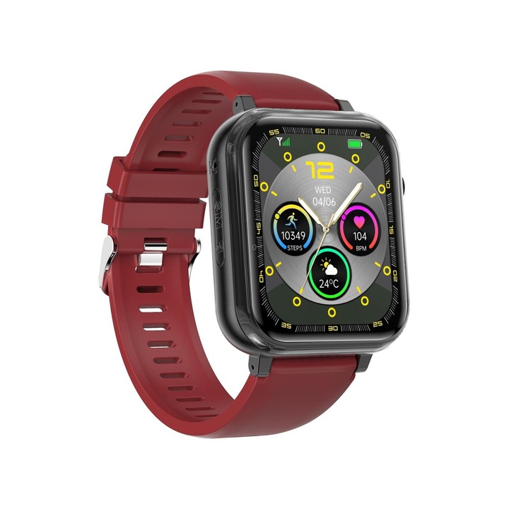 G18 1.83 inch Color Screen Smart Watch Silicone Strap, Support Noninvasive Blood Sugar / Uric Acid(Red)