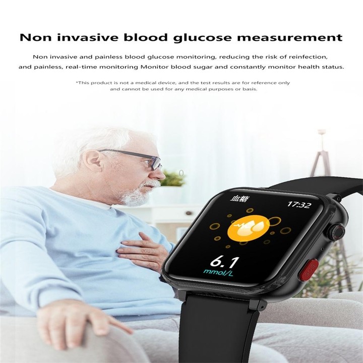 G18 1.83 inch Color Screen Smart Watch Silicone Strap, Support Noninvasive Blood Sugar / Uric Acid(Red)