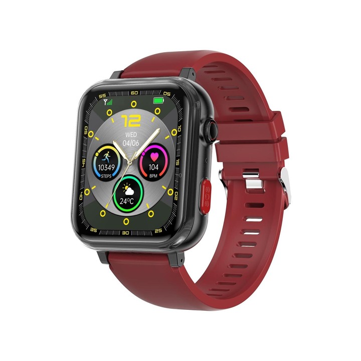 G18 1.83 inch Color Screen Smart Watch Silicone Strap, Support Noninvasive Blood Sugar / Uric Acid(Red)