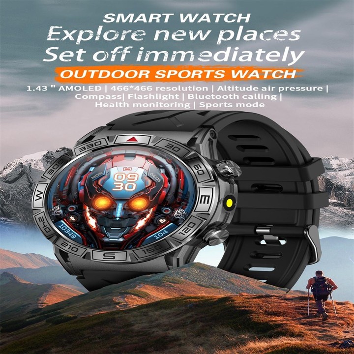 KC80 1.43 inch Color Screen Smart Watch, Support AI Voice Assistant / Bluetooth Call(Orange)