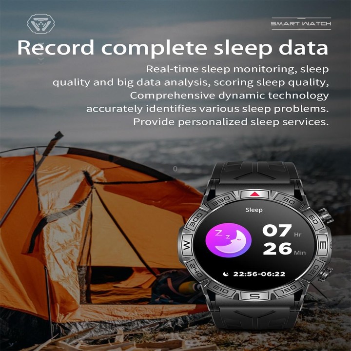 KC80 1.43 inch Color Screen Smart Watch, Support AI Voice Assistant / Bluetooth Call(Camouflage Black)