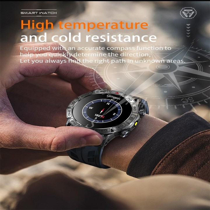 KC80 1.43 inch Color Screen Smart Watch, Support AI Voice Assistant / Bluetooth Call(Camouflage Orange)