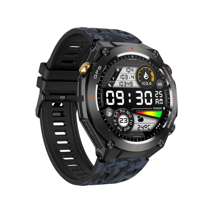 KC82 1.45 inch Color Screen Smart Watch, Support Bluetooth Call / Health Monitoring(Camouflage Black)