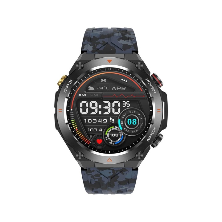 KC82 1.45 inch Color Screen Smart Watch, Support Bluetooth Call / Health Monitoring(Camouflage Black)