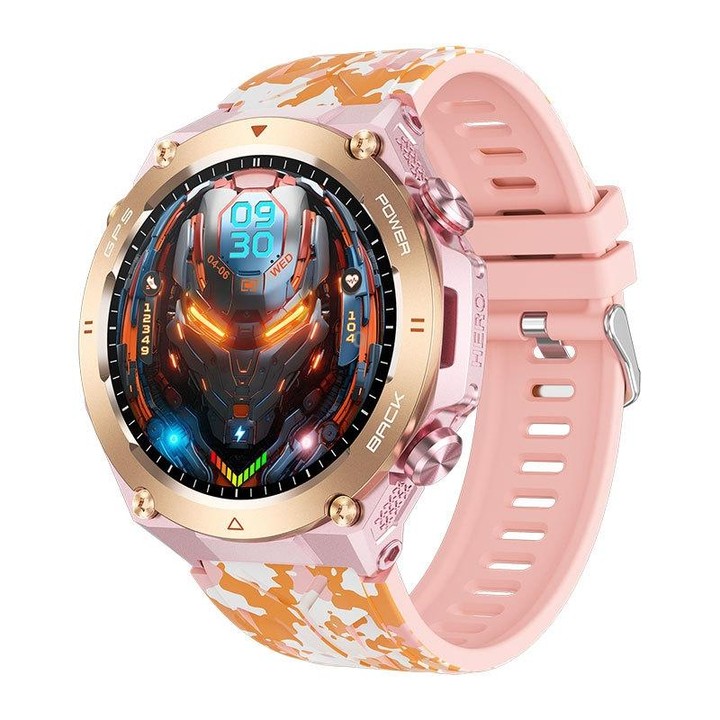 KC82 1.45 inch Color Screen Smart Watch, Support Bluetooth Call / Health Monitoring(Camouflage Pink)