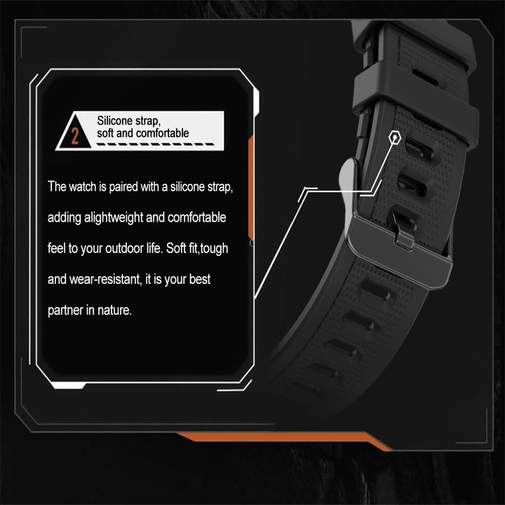 KC86 1.43 inch Color Screen Smart Watch, Support Bluetooth Call / Health Monitoring(Camouflage Orange)