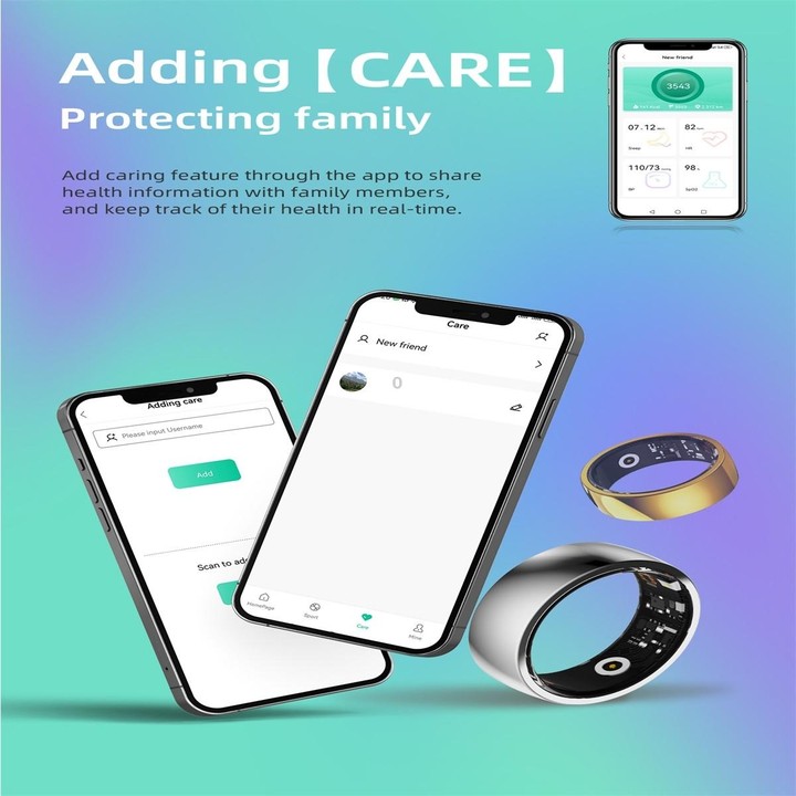 R09M SIZE 22 Smart Ring, Support Health Monitoring / Care For Families(Black)
