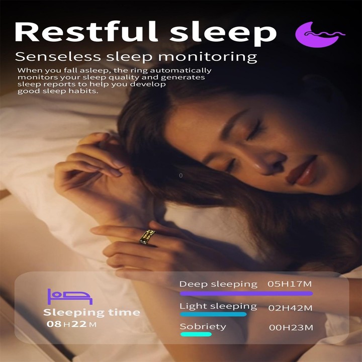 R12M SIZE 18 Smart Ring, Support Health Monitoring / Multiple Exercise Modes(Gold)