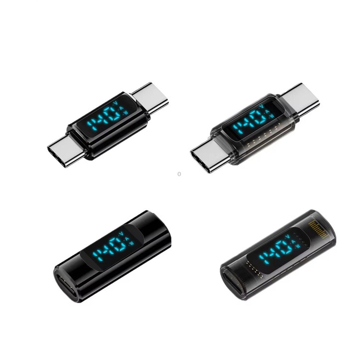 Type-C Male to Type-C Male 40Gbps Data Transmission PD140W Digital Display Adapter(Transparent Black)