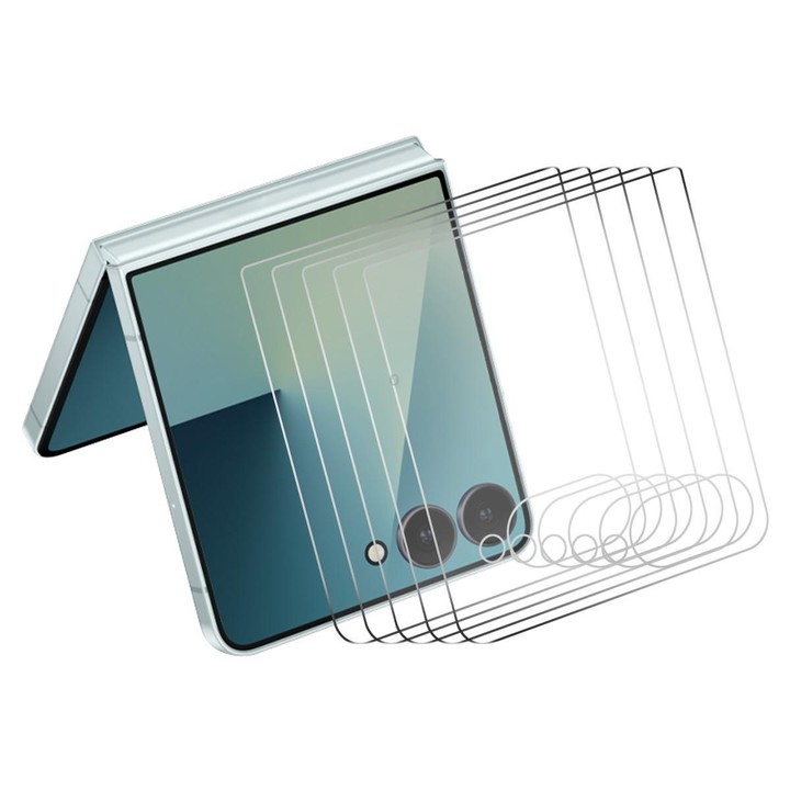 For Galaxy Z Flip7 5G Outer Screen 5pcs ENKAY 9H Big Arc Edge High Aluminum-silicon Tempered Glass Film