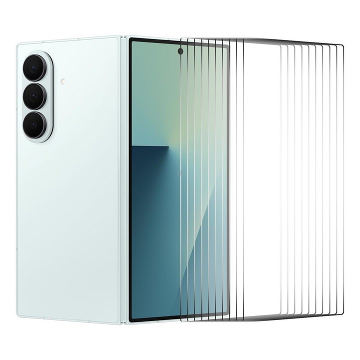 For Galaxy Z Fold7 5G Outer Screen 10pcs ENKAY 9H Big Arc Edge High Aluminum-silicon Tempered Glass Film