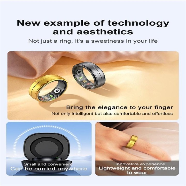R06 SIZE 8 Smart Ring, Support Heart Rate / Blood Oxygen / Sleep Monitoring / Multiple Sports Modes(Gold)