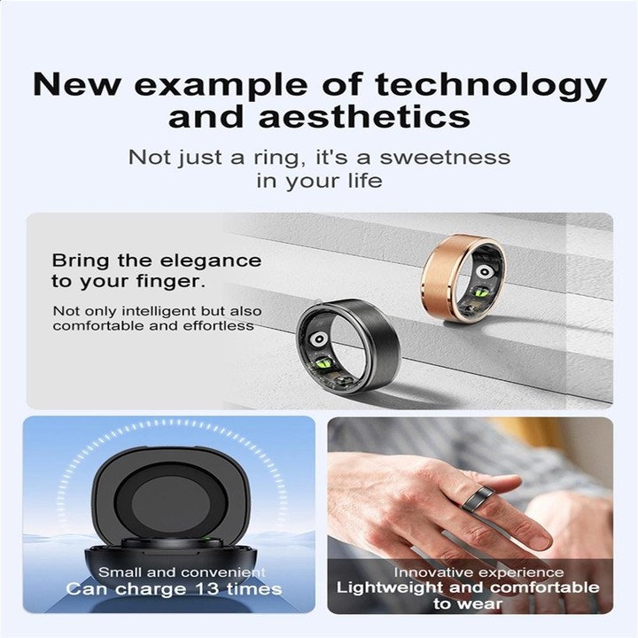 R03 SIZE 8 Smart Ring, Support Heart Rate / Blood Oxygen / Sleep / Multiple Sports Modes(Black)