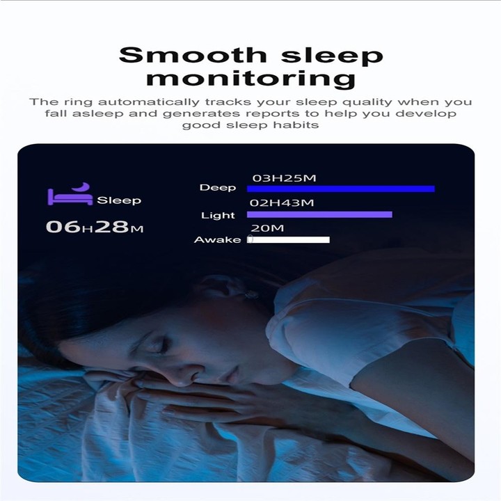 R03 SIZE 12 Smart Ring, Support Heart Rate / Blood Oxygen / Sleep / Multiple Sports Modes(Black)